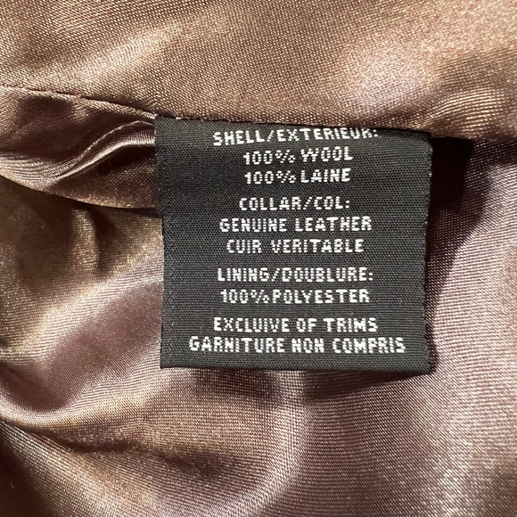 Badgley Mischa Wool Dress Coat Mixed Media Lace Leather Accents Sz S Taupe/Black - Picture 12 of 16